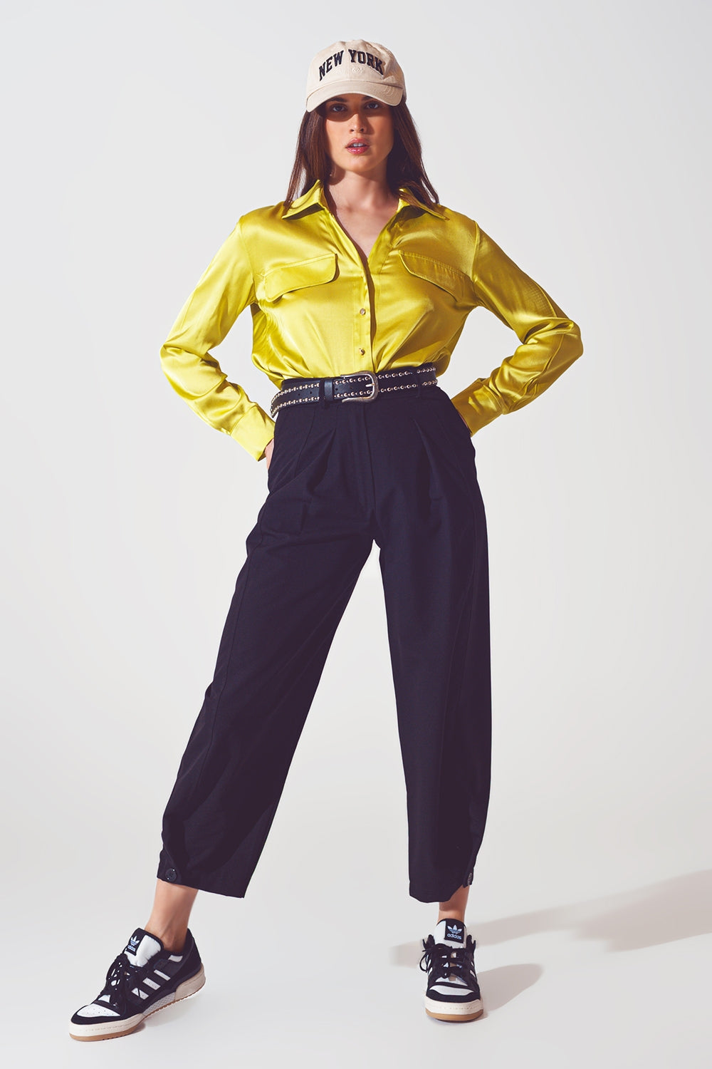 Blusa verde lima de saten