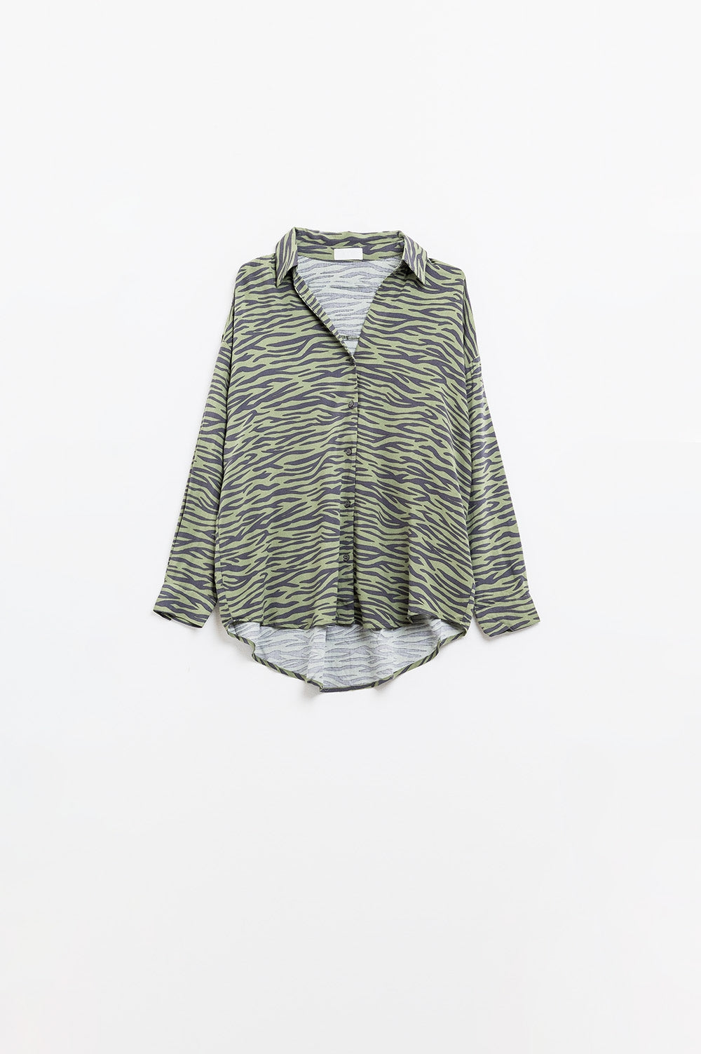 Camisa con estampado de cebra en verde