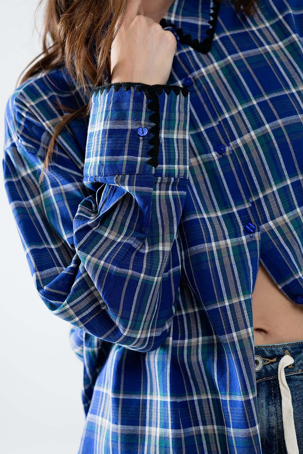 Camisa de leñador amplia en color azul
