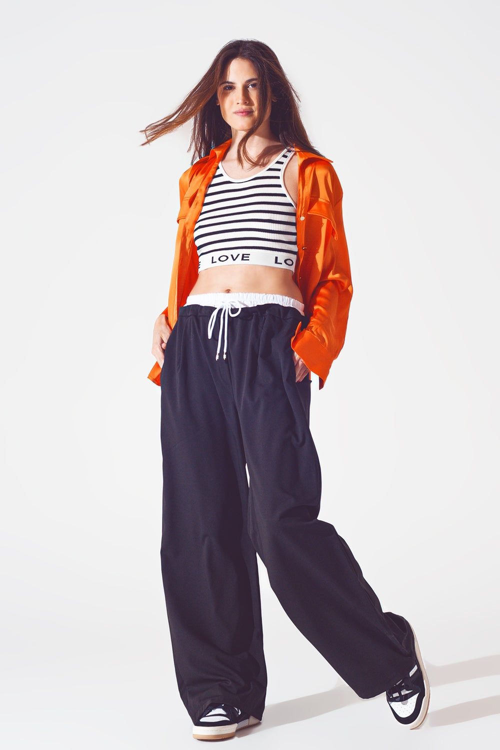 Camisa naranja intenso de rayon
