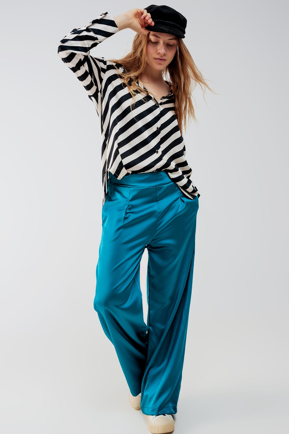 Camisa oversize a rayas abotonada