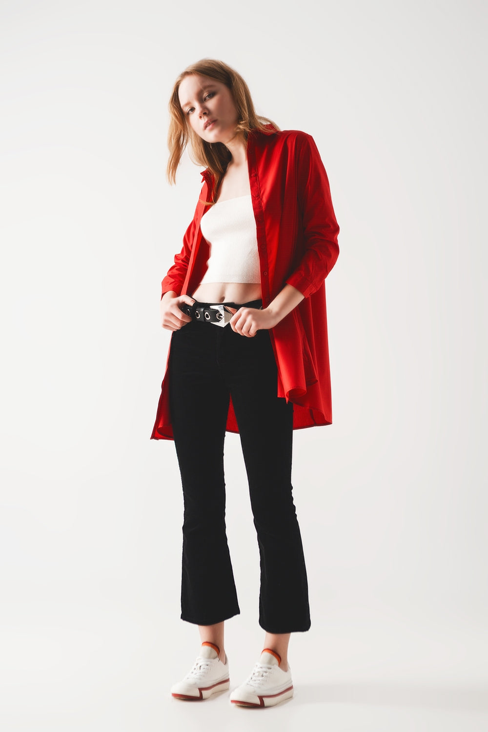 Camisa oversize en rojo intenso