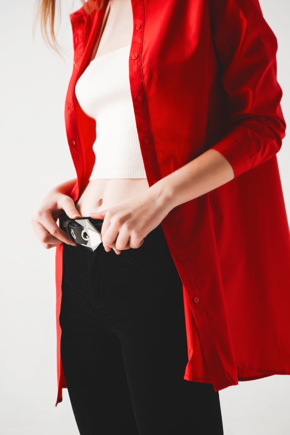 Camisa oversize en rojo intenso