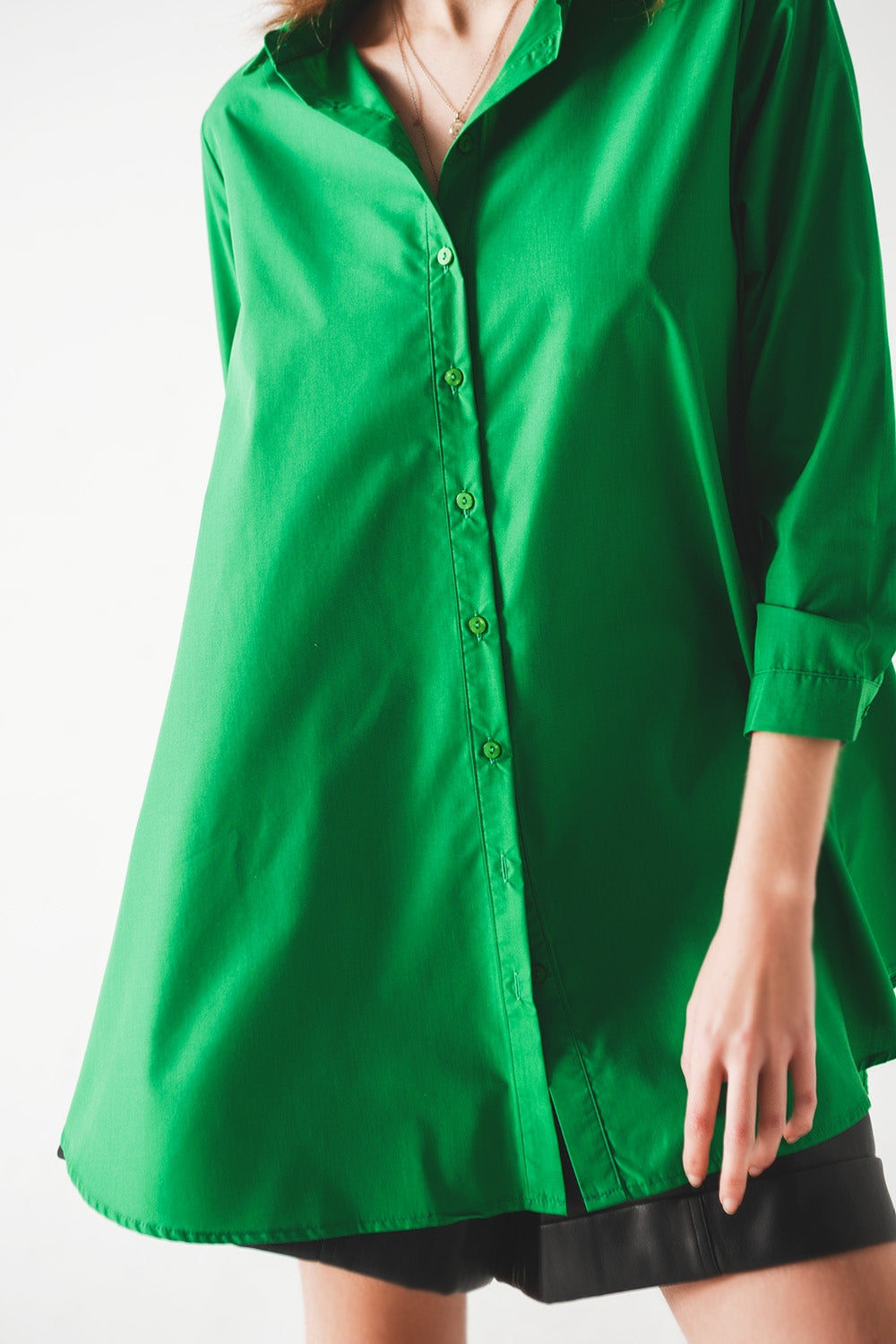 Camisa oversize en verde intenso