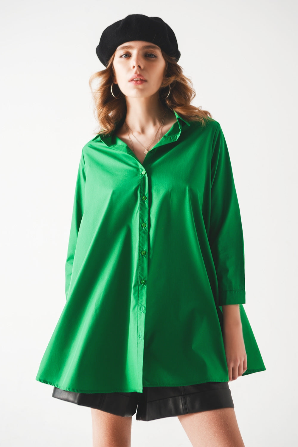 Camisa oversize en verde intenso