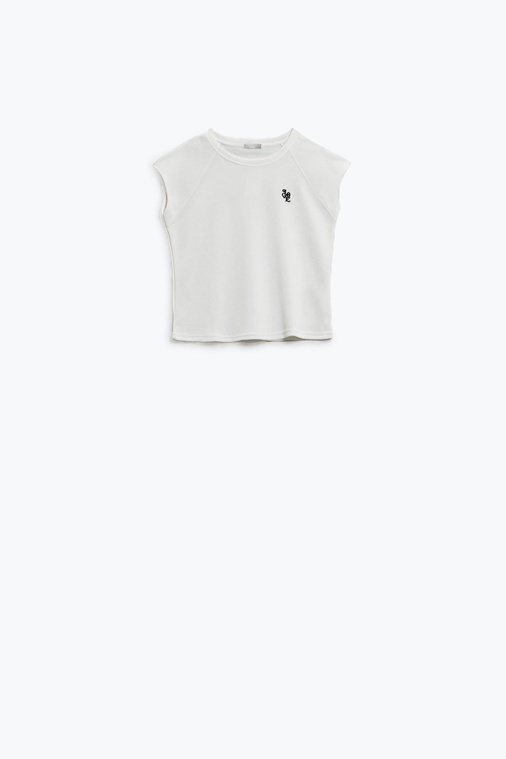 Camiseta con cuello redondo y logotipo Love en el pecho en blanco en punto de pique