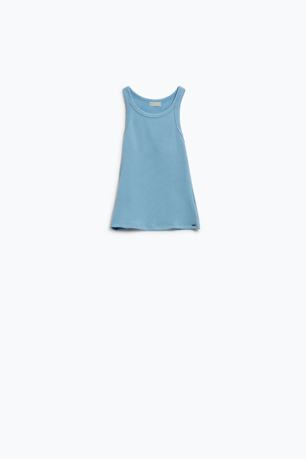 Camiseta de tirantes Basic Baby Blue de canalé