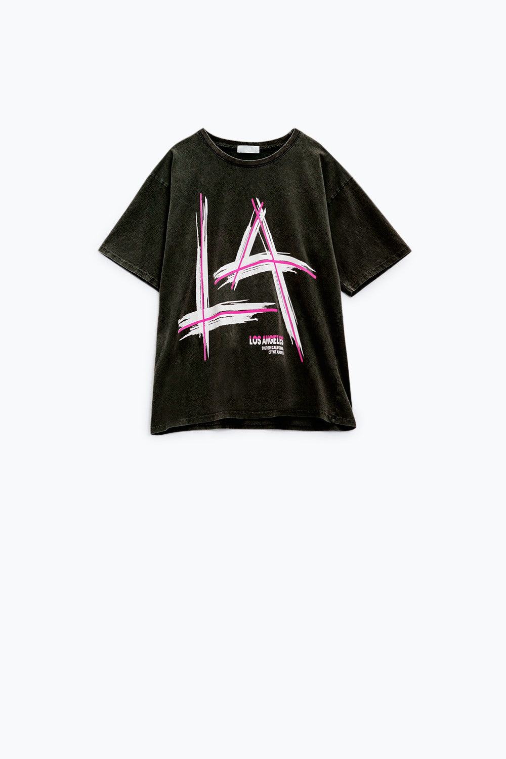 Camiseta holgada negra estampada logo LA Los Angeles