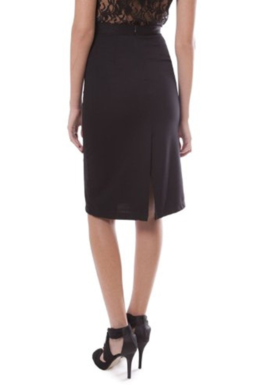 Falda Sleek bodycon estampada en negro