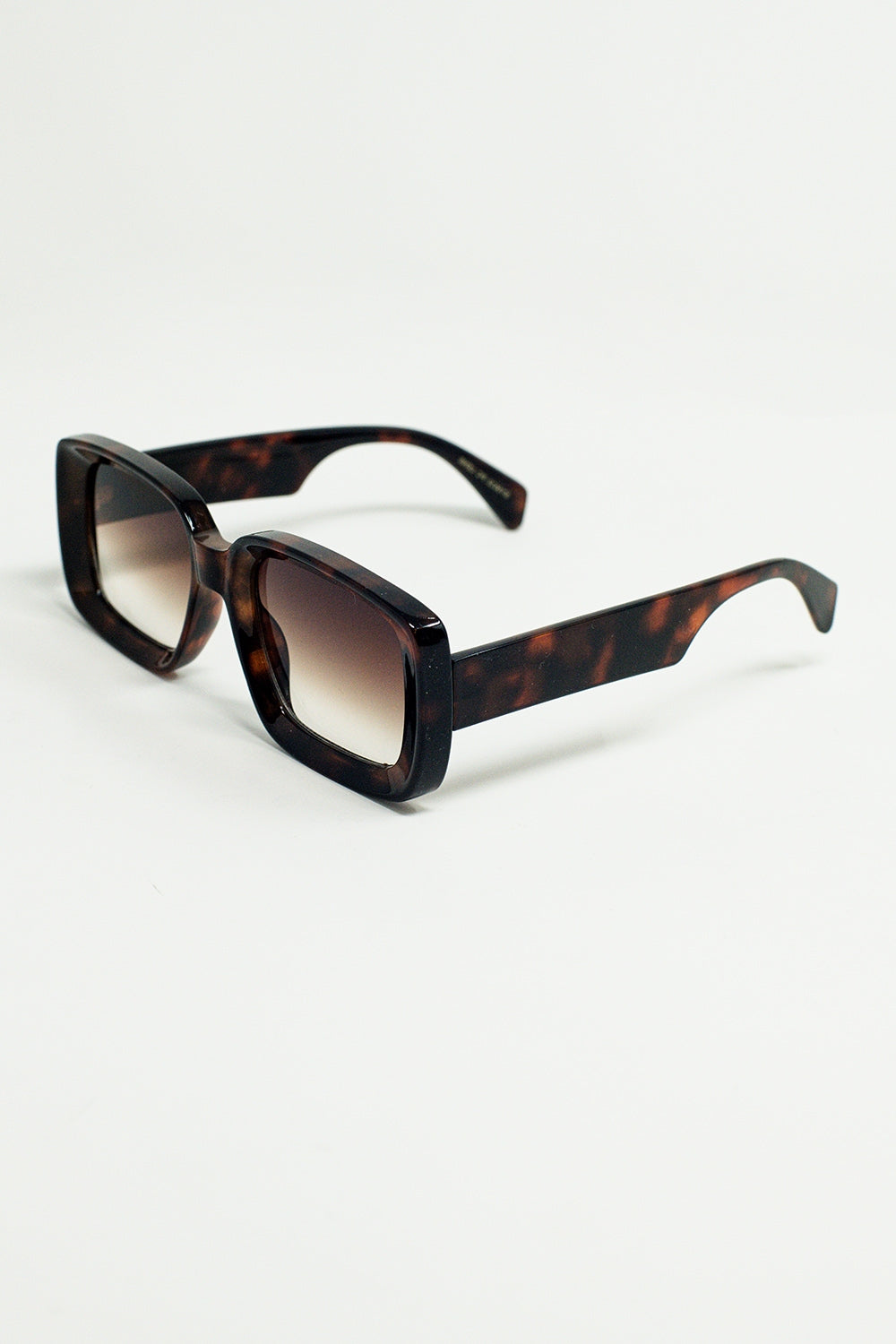 Gafas de sol rectangulares oversize con montura ancha en marrón