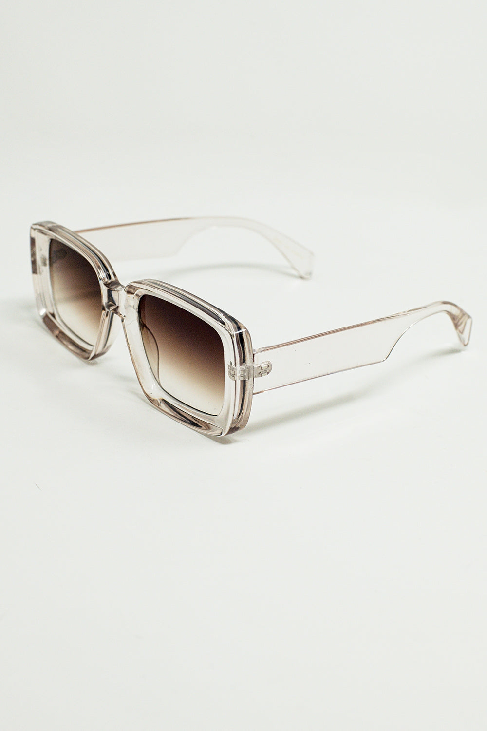 Gafas de sol rectangulares oversize en blanco transparente
