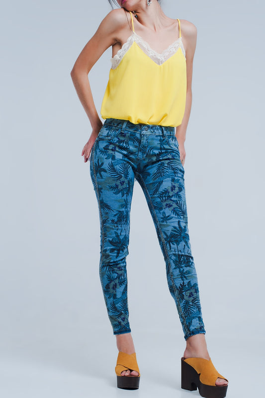 Q2 Jeans reversibles en medio azul