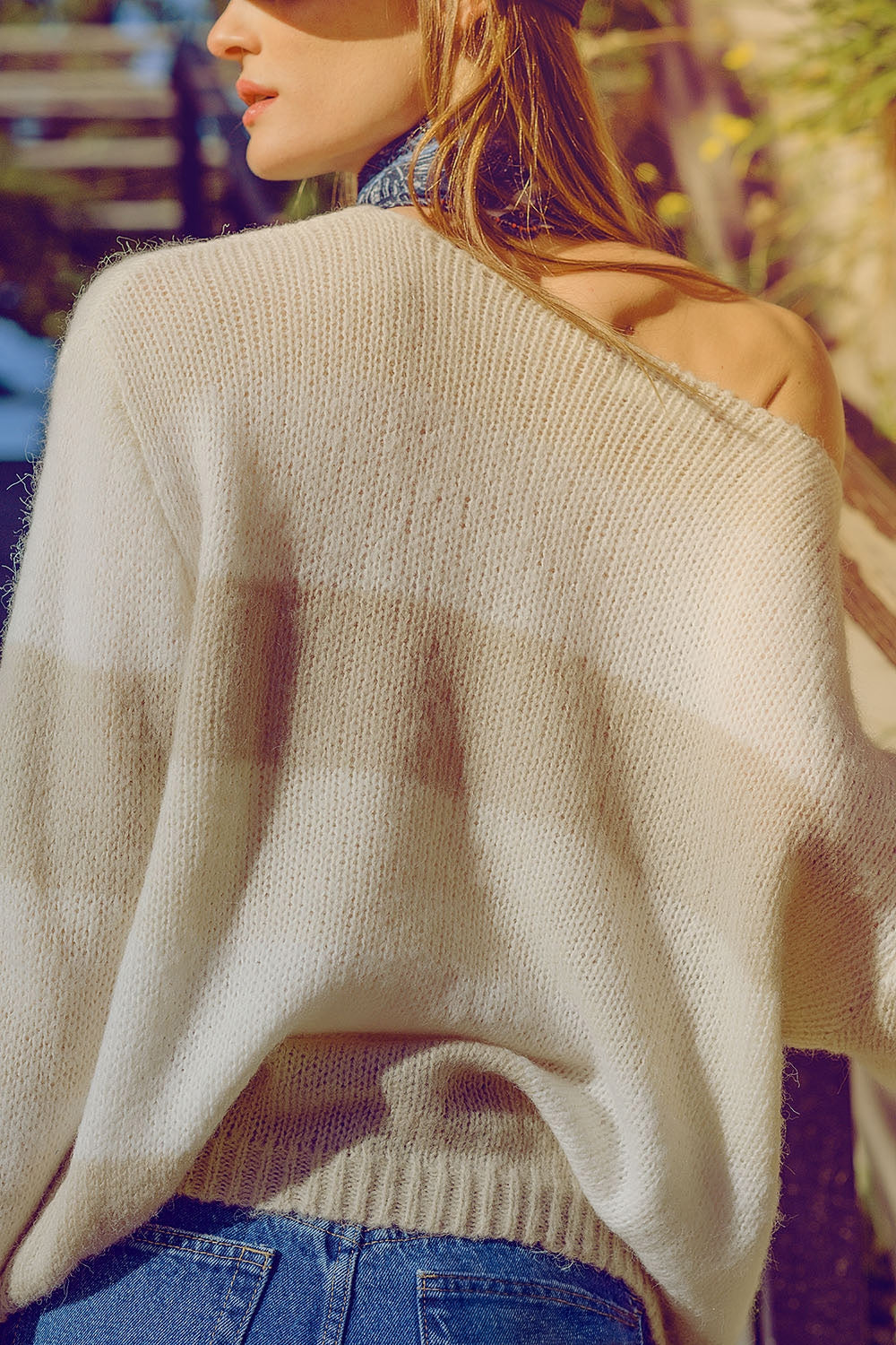 Jersey barco a rayas beige