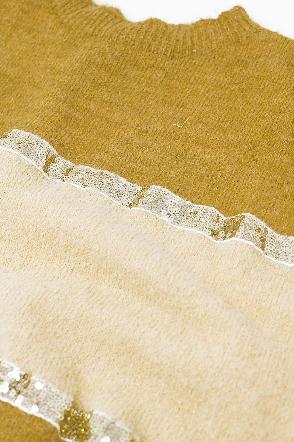 Jersey beige sin mangas con detalle de lentejuelas