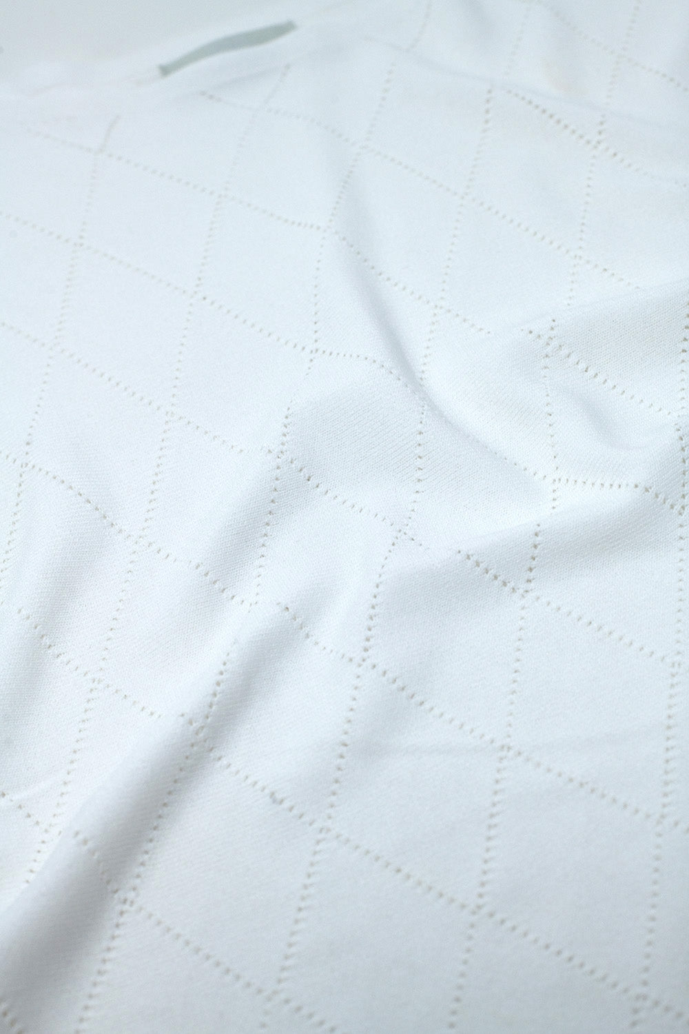 Jersey blanco Con Estampado Argyle Y Cuello Barco