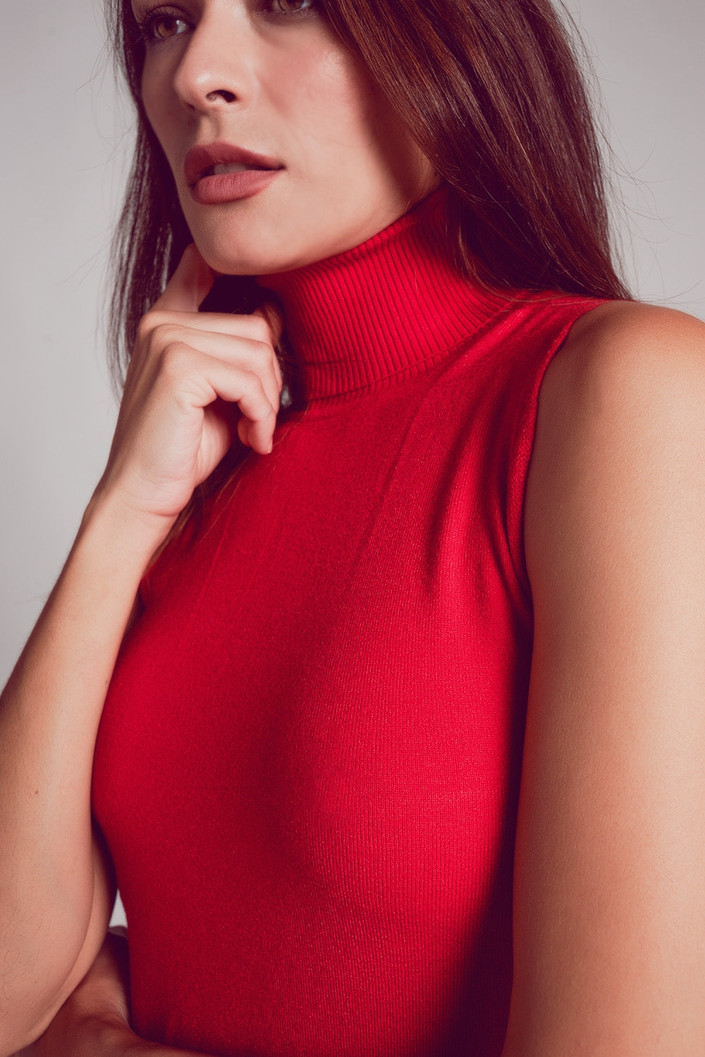 Jersey sin mangas en color rojo