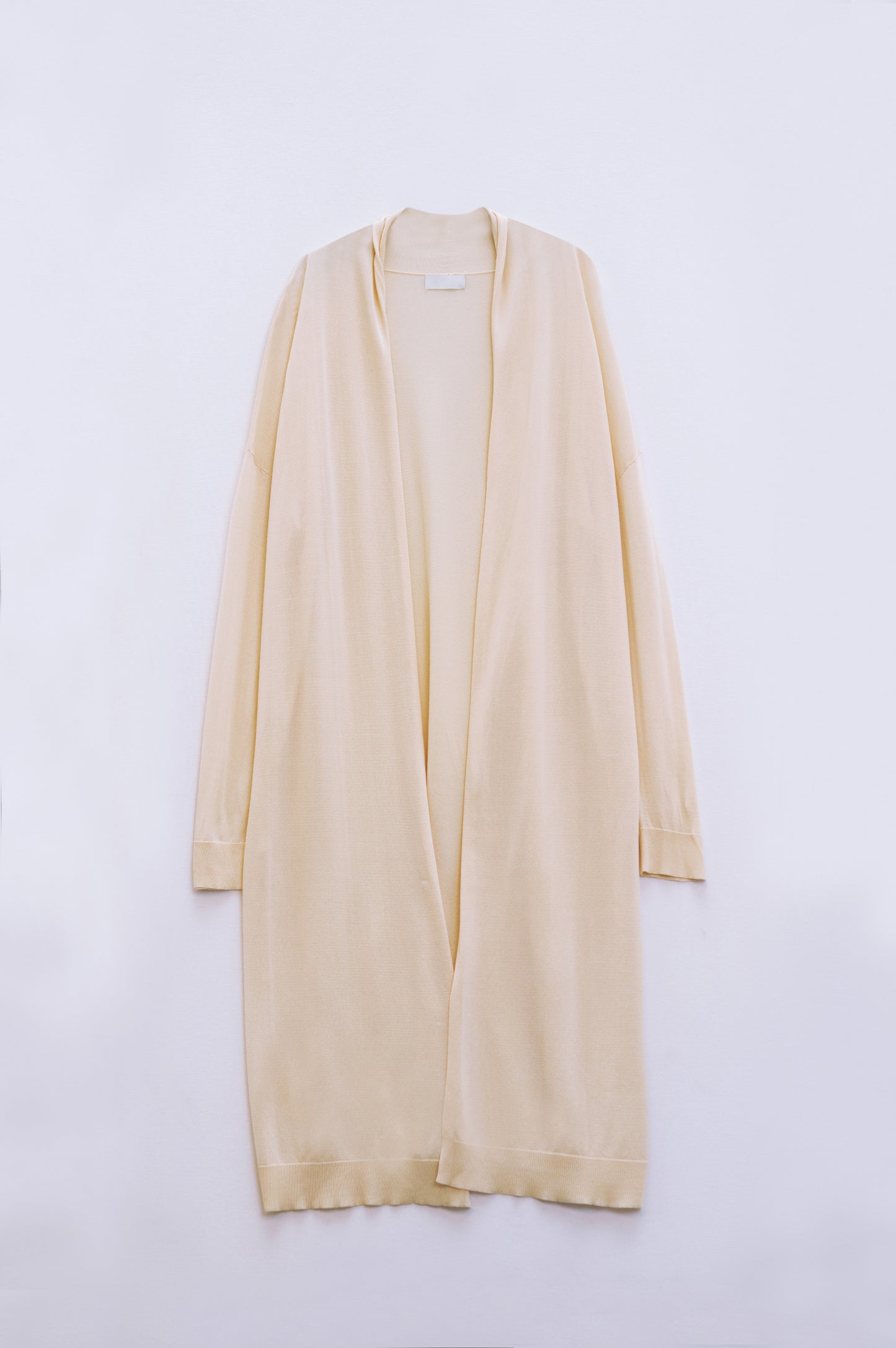 Maxi Cárdigan Beige Abierto Manga Larga