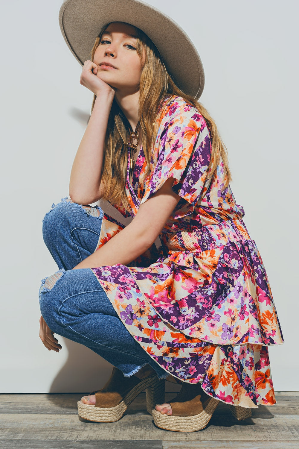 Mini Vestido Floral Multicolor