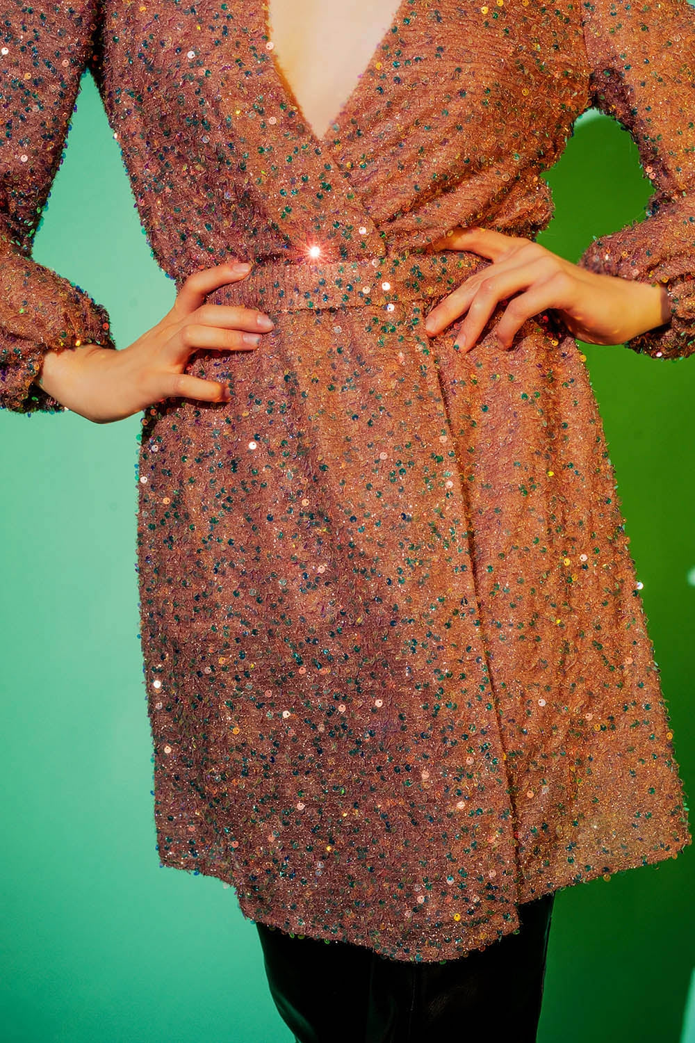 Minivestido de lentejuelas en rosa
