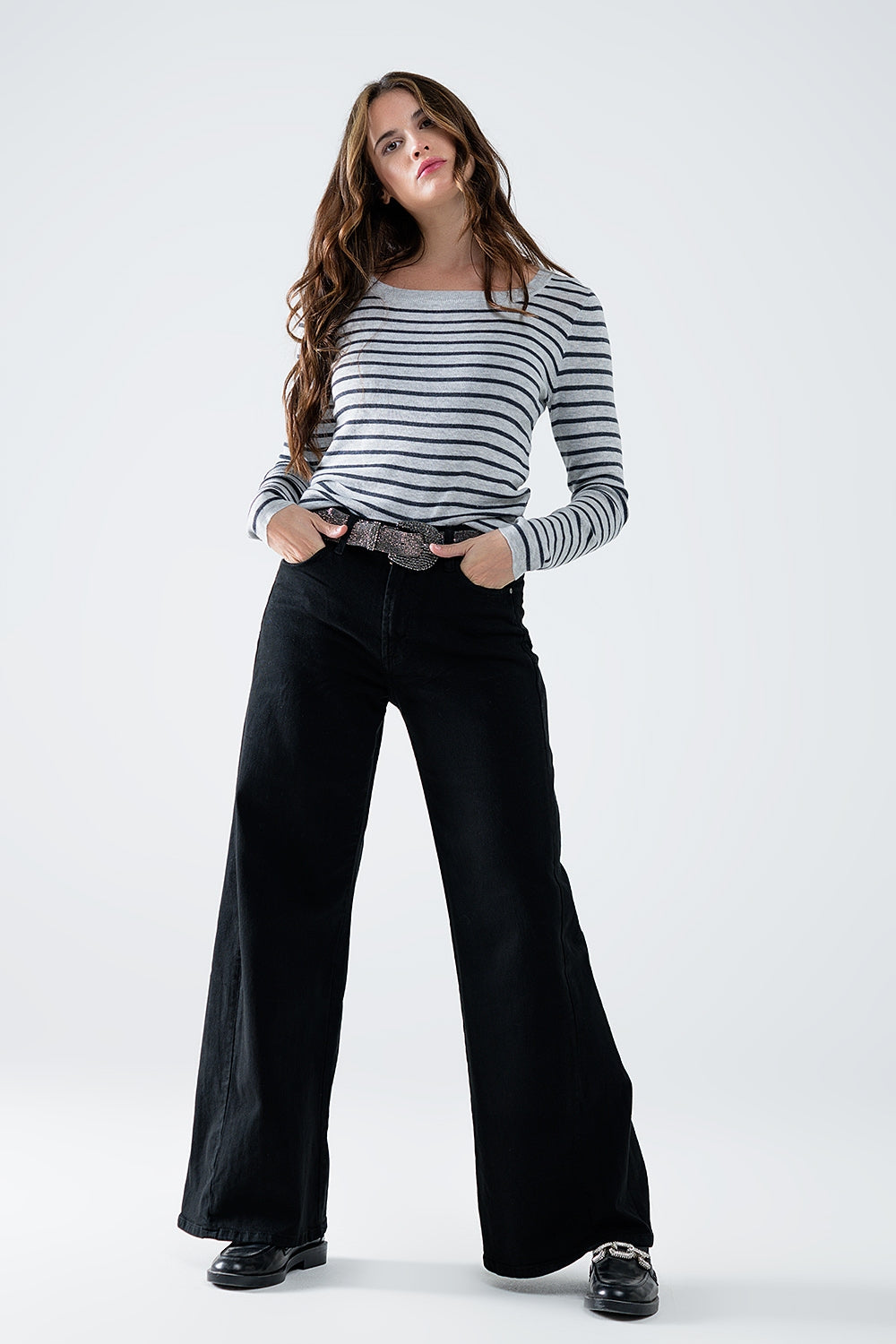Pantalón extra ancho negro