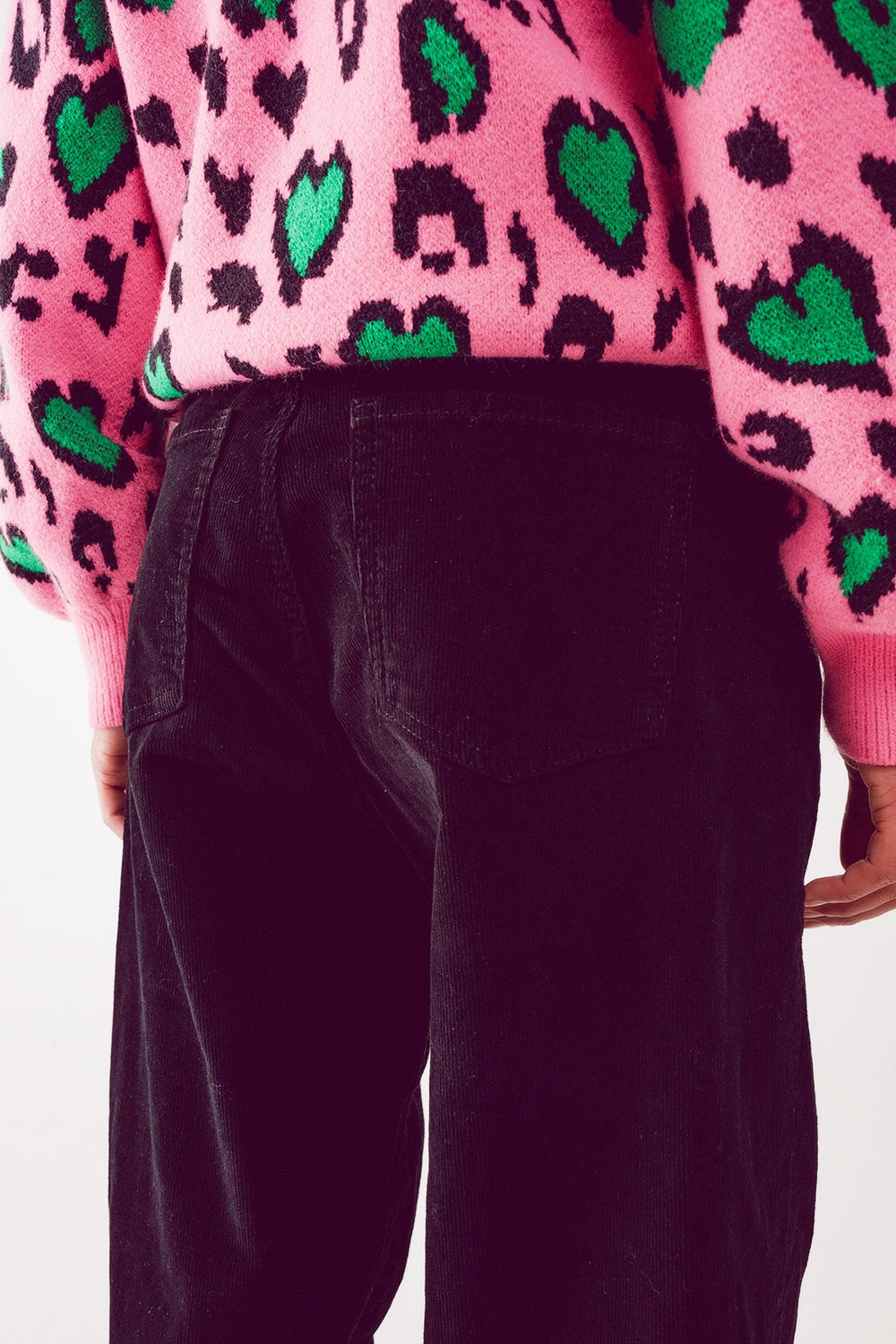 Pantalones de pana slouchy de talle alto