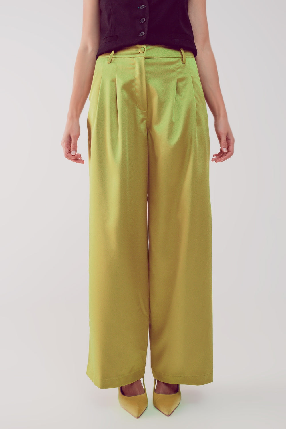 Pantalones palazzo con pinzas en lima