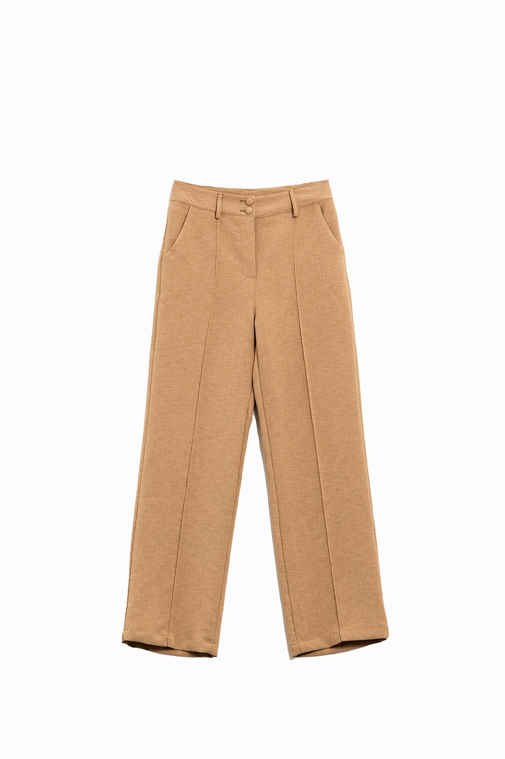 Q2 Pantalones rectos a medida en camel