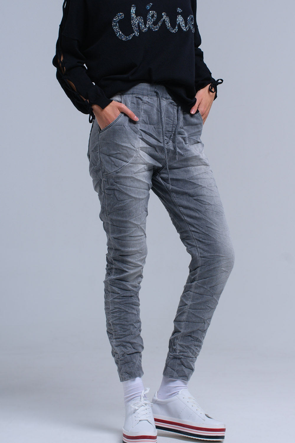Pantalones vaqueros Jogger gris