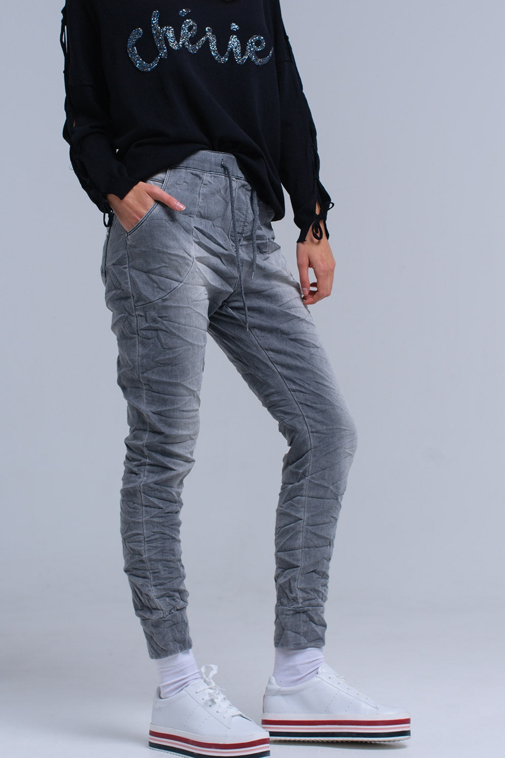 Pantalones vaqueros Jogger gris