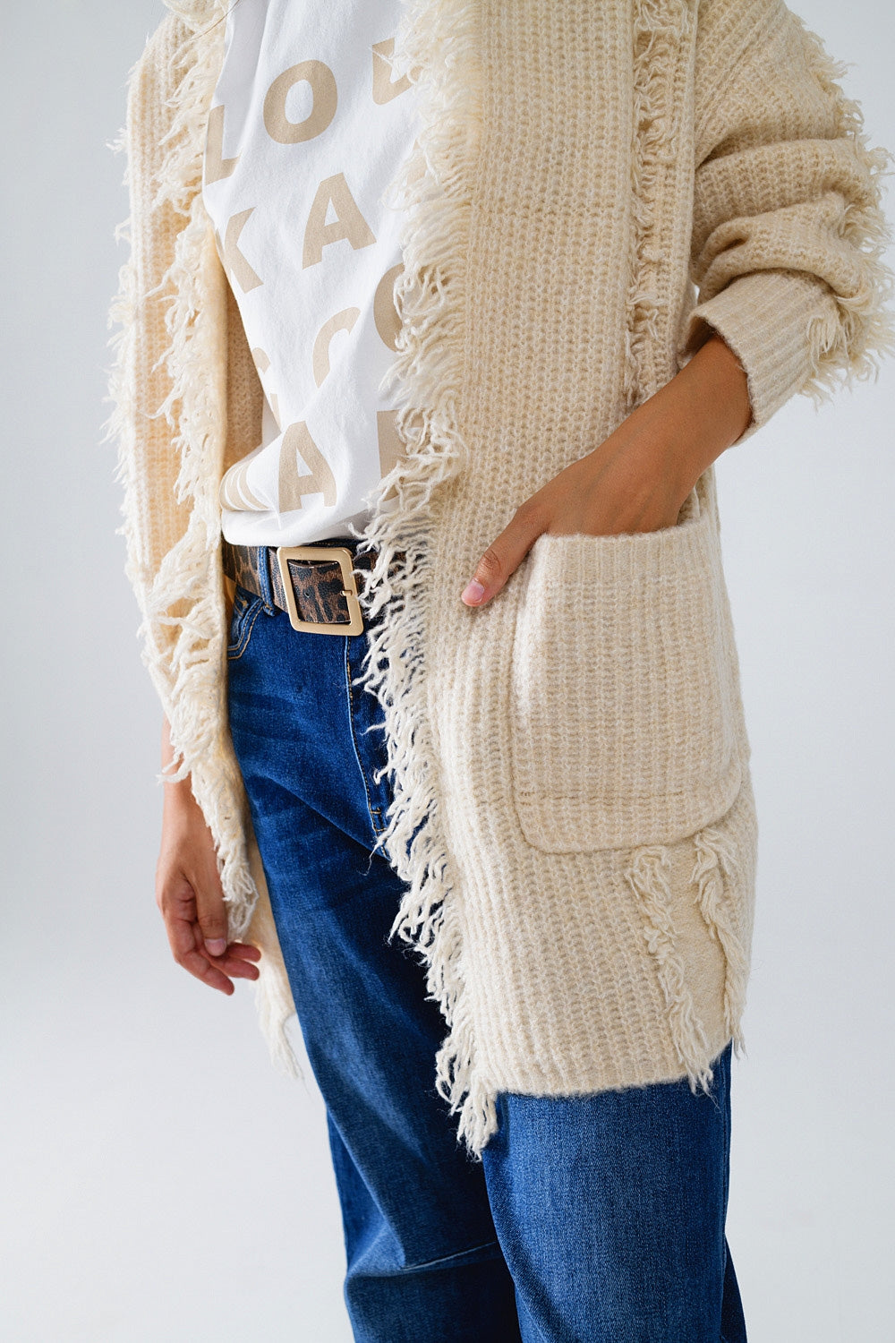 Rebeca Boho Crudo Con Bolsillos Delanteros