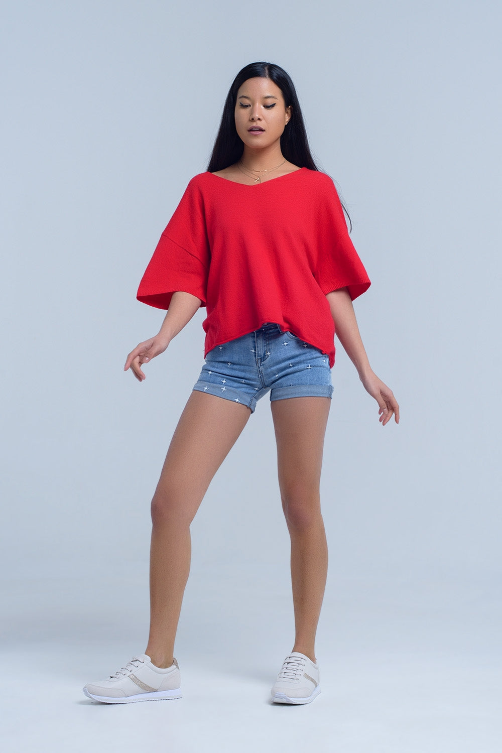 Shorts vaqueros con detalle de estrellas