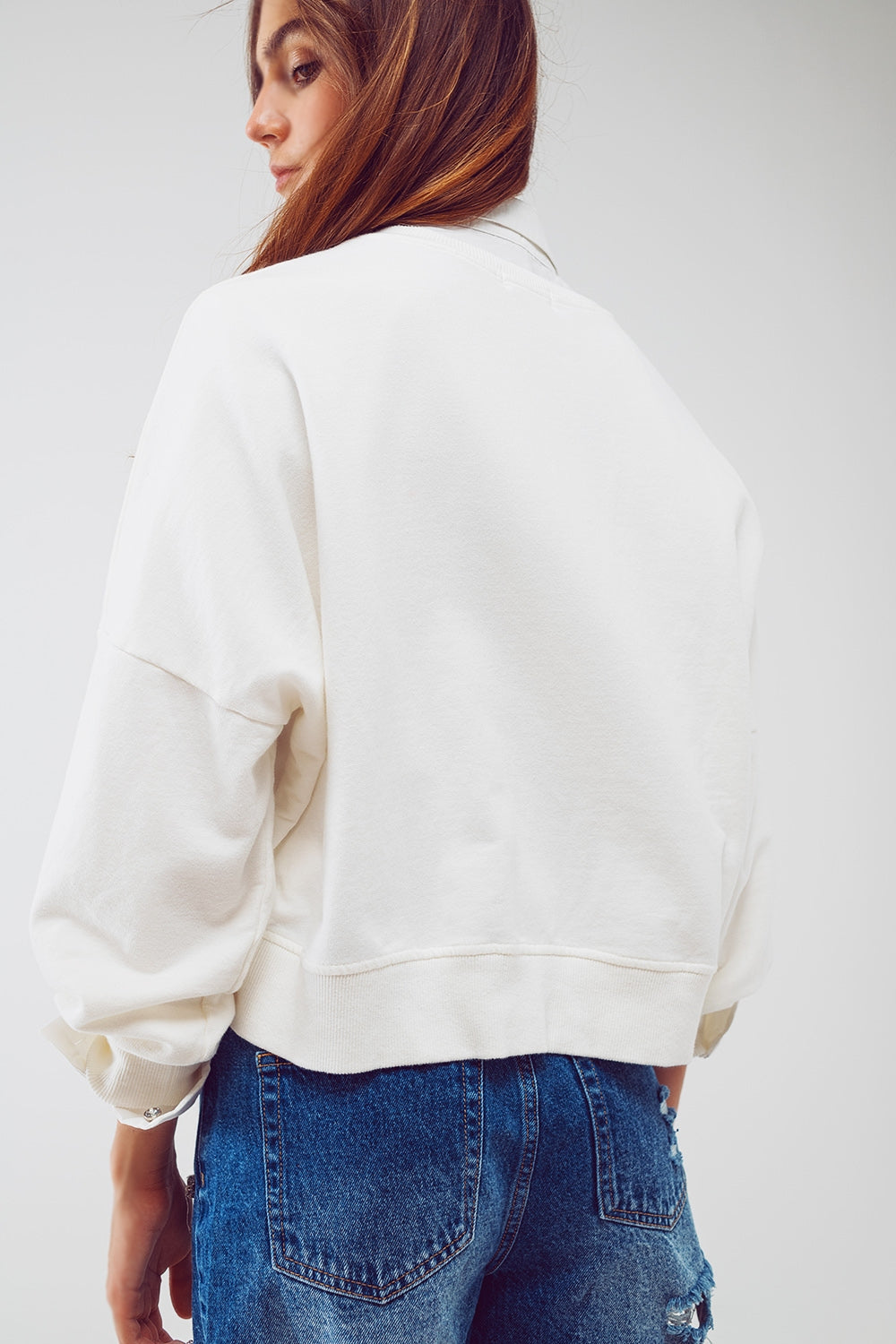 Sudadera básica en blanco
