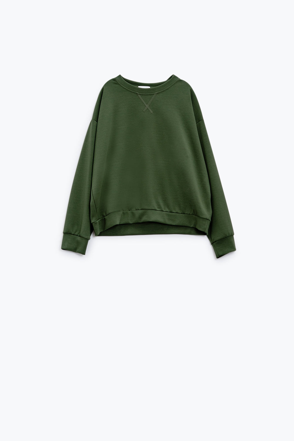 Q2 sudadera caqui de manga larga y cuello redondo