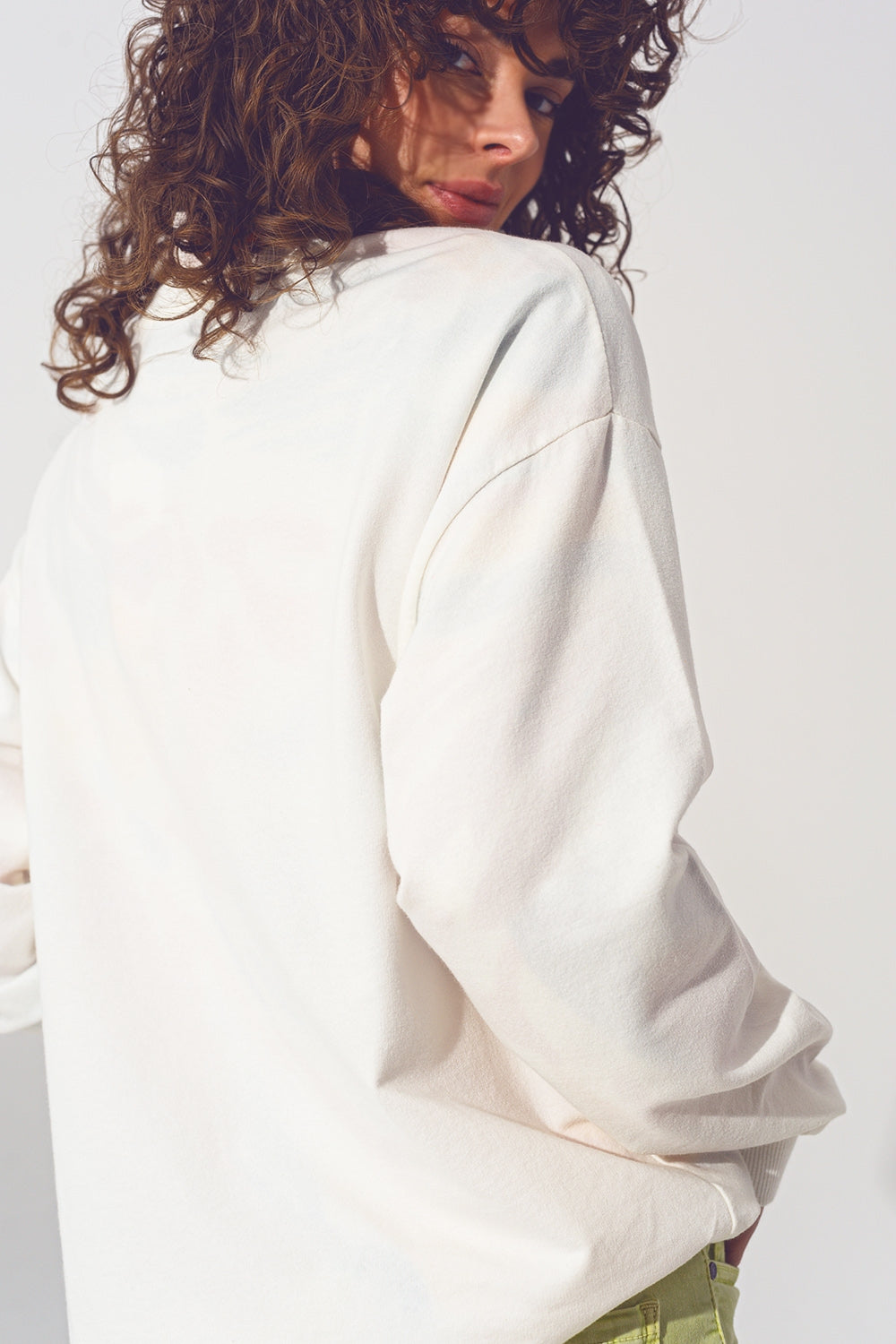 Sudadera GRL PWR Text en blanco