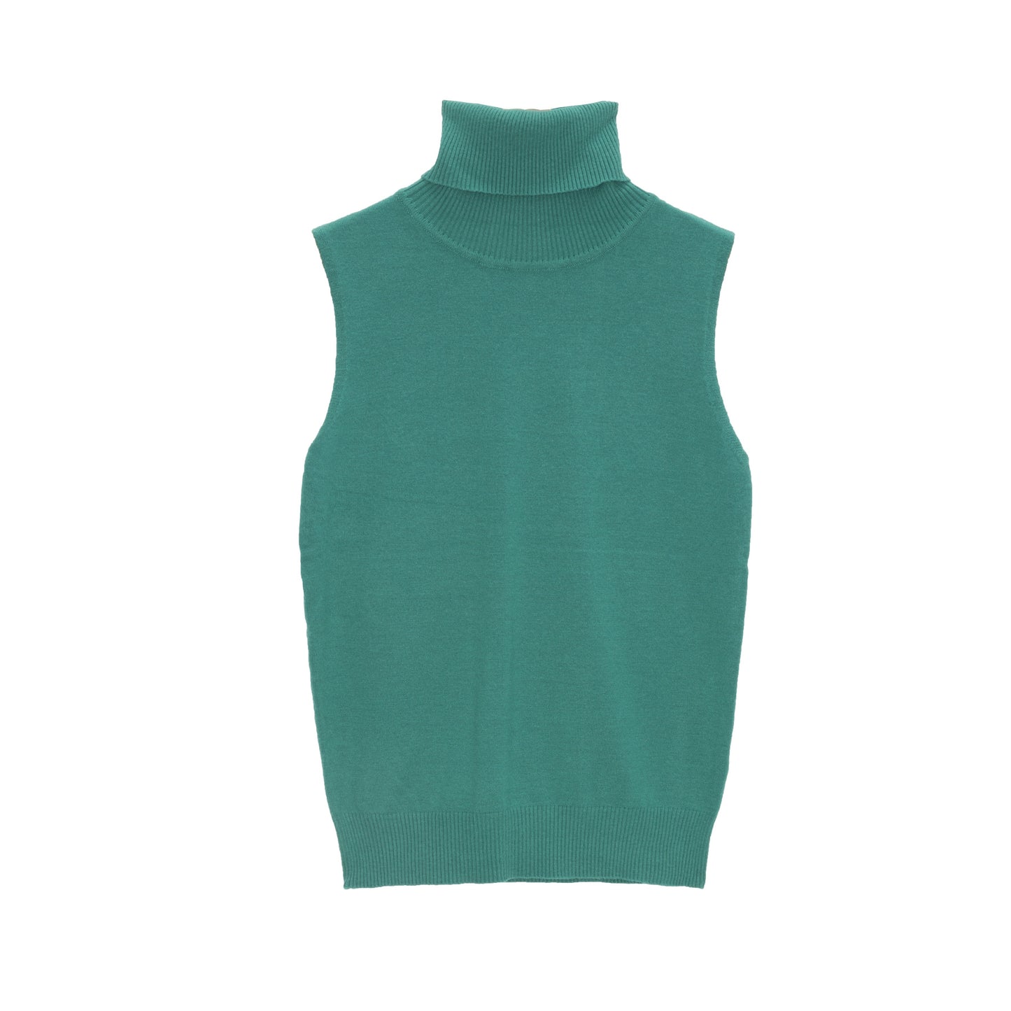 sueter sin mangas cuello alto en verde