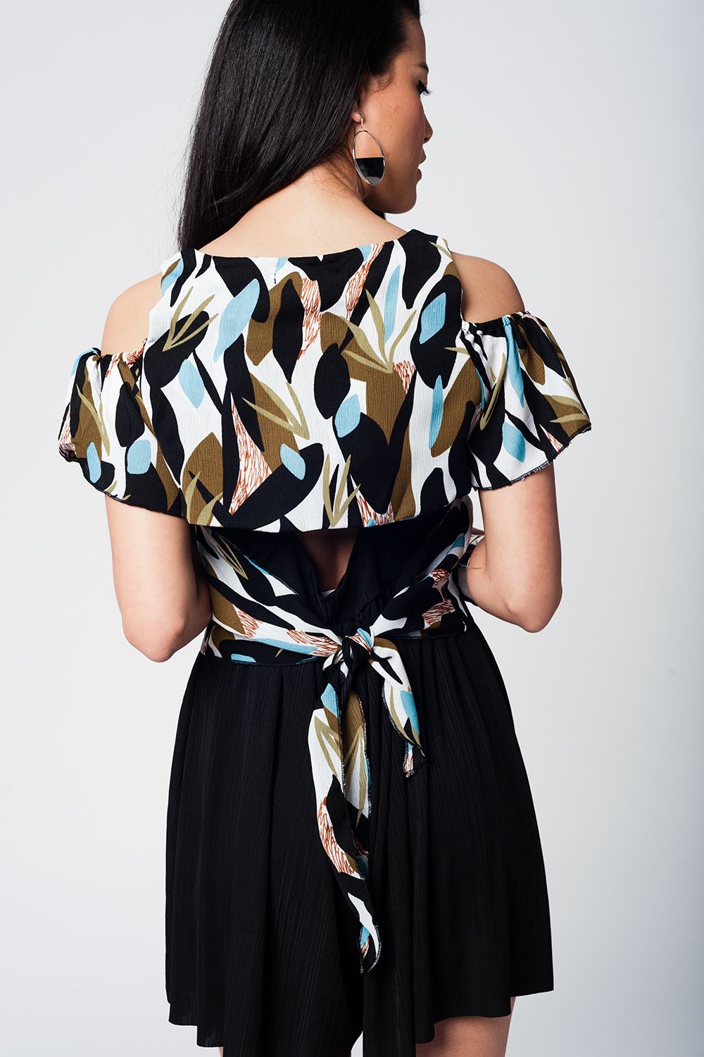 Top corto estampado verde