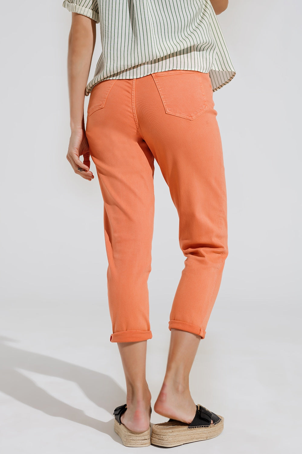 Vaqueros Basic tobilleros en naranja