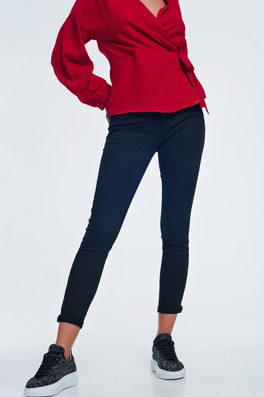 Q2 Vaqueros de talle alto color negro