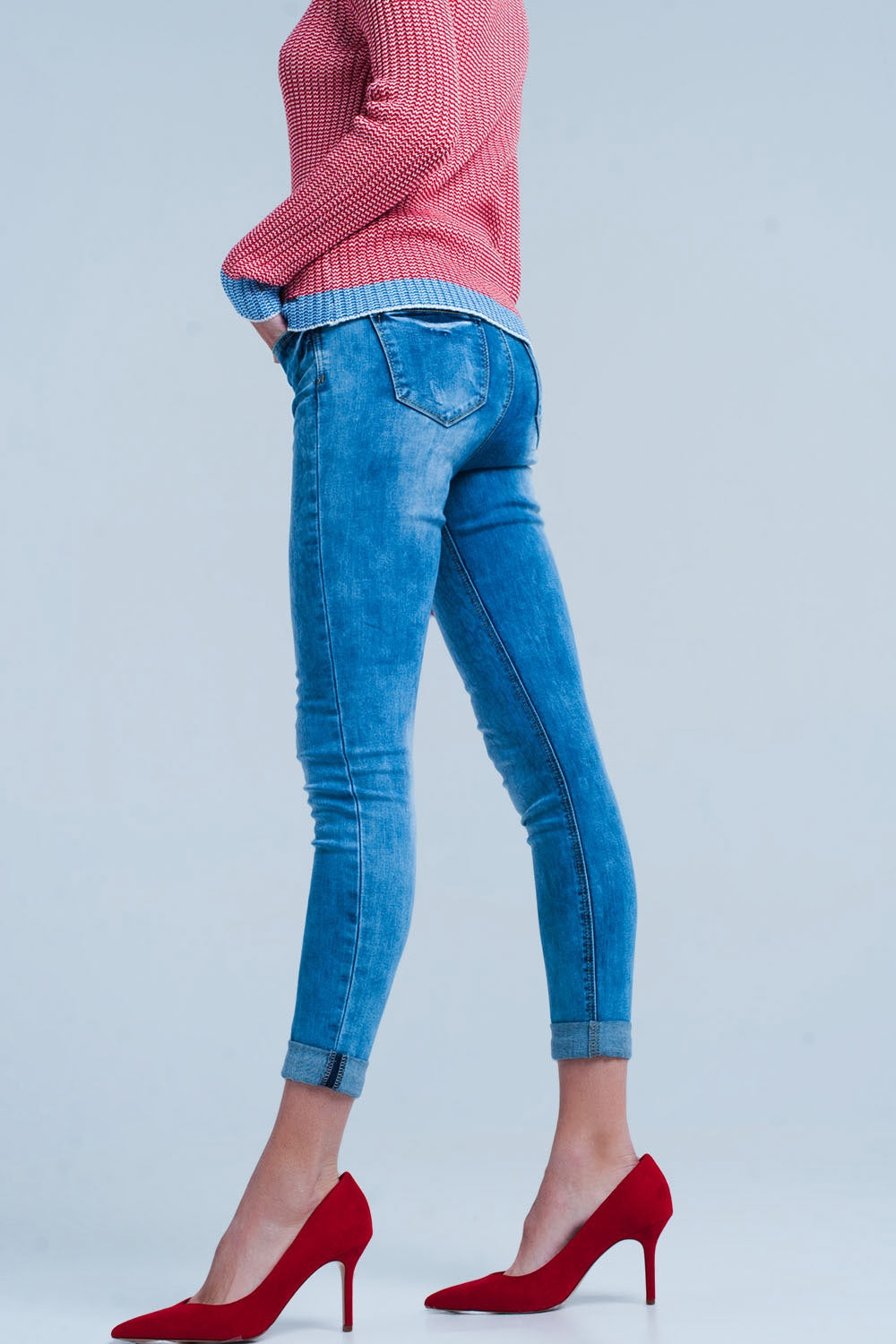 Vaqueros skinny con estampado de leopardo