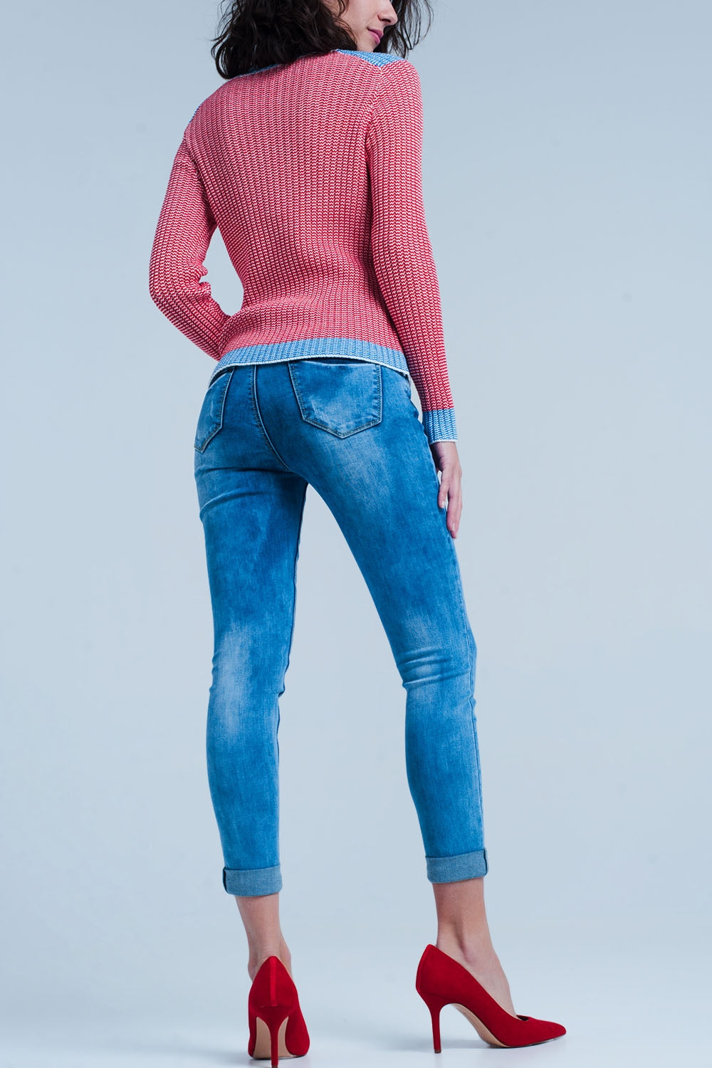 Vaqueros skinny con estampado de leopardo
