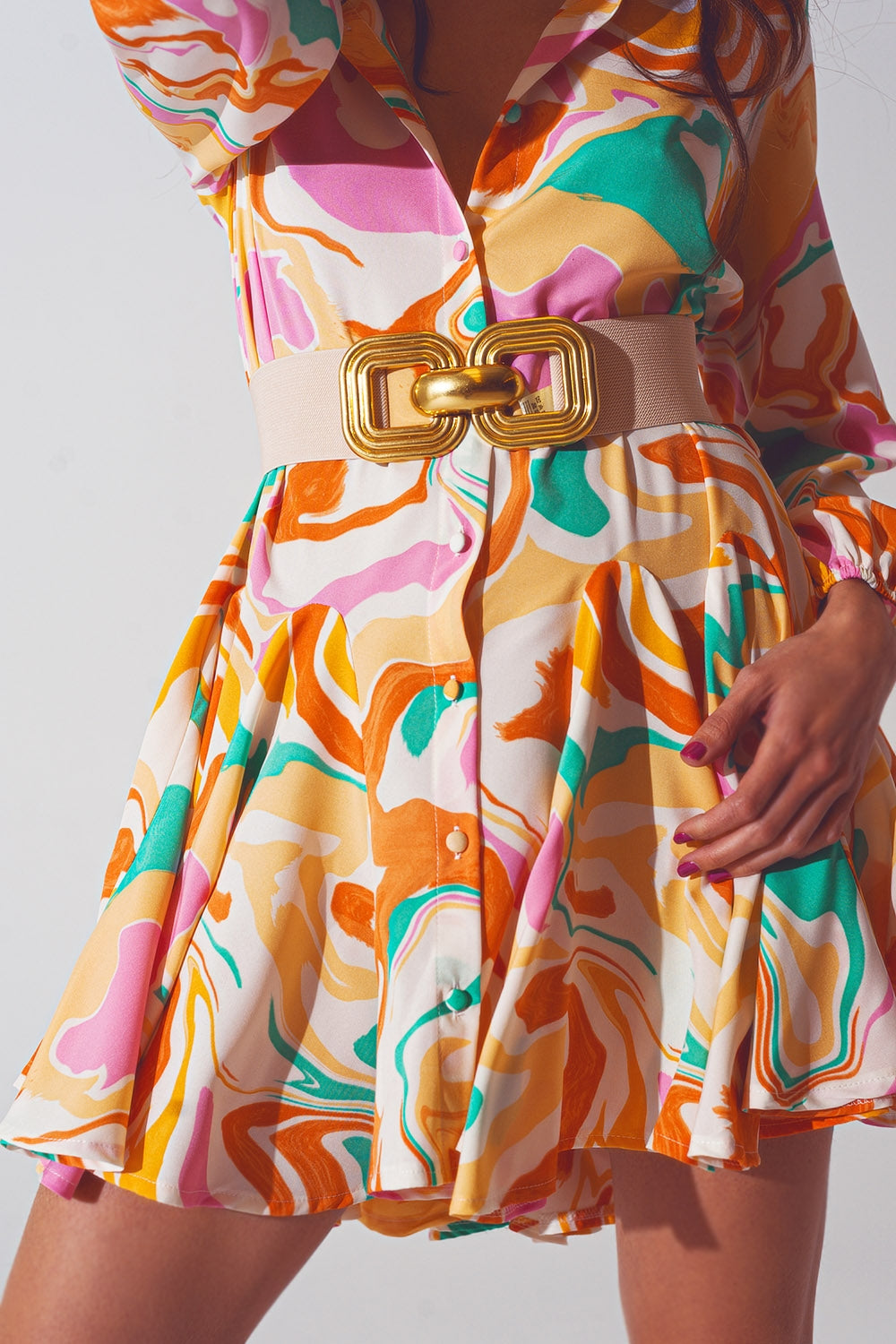 Vestido estampado psicodélico en multicolor