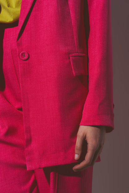 Blazer oversize texturizado en rosa