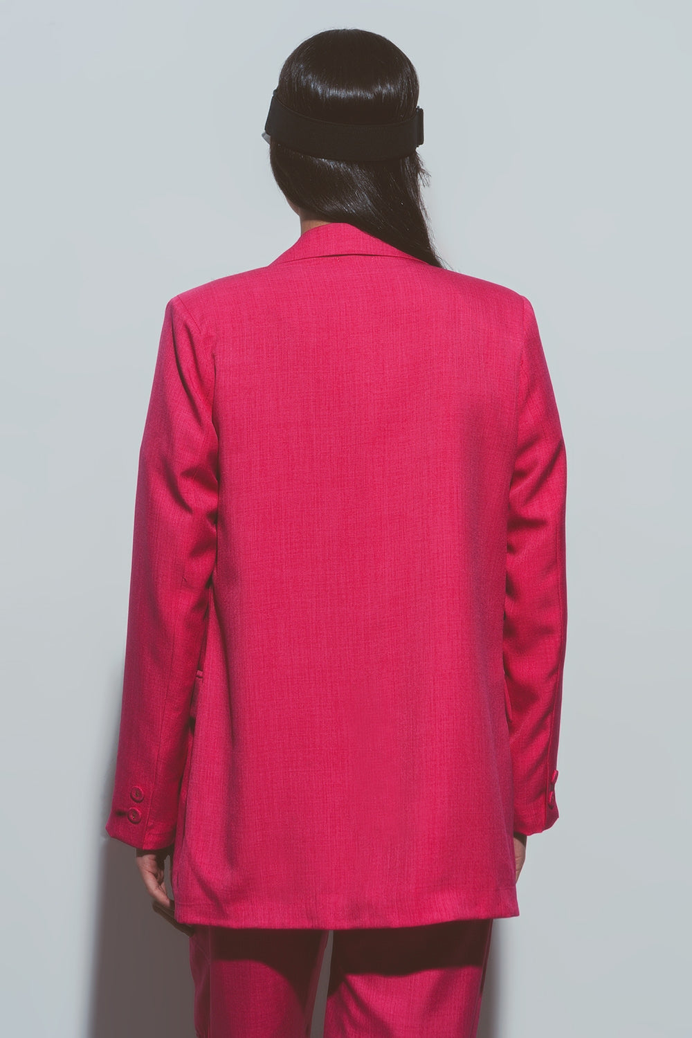 Blazer oversize texturizado en rosa