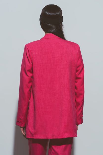 Blazer oversize texturizado en rosa