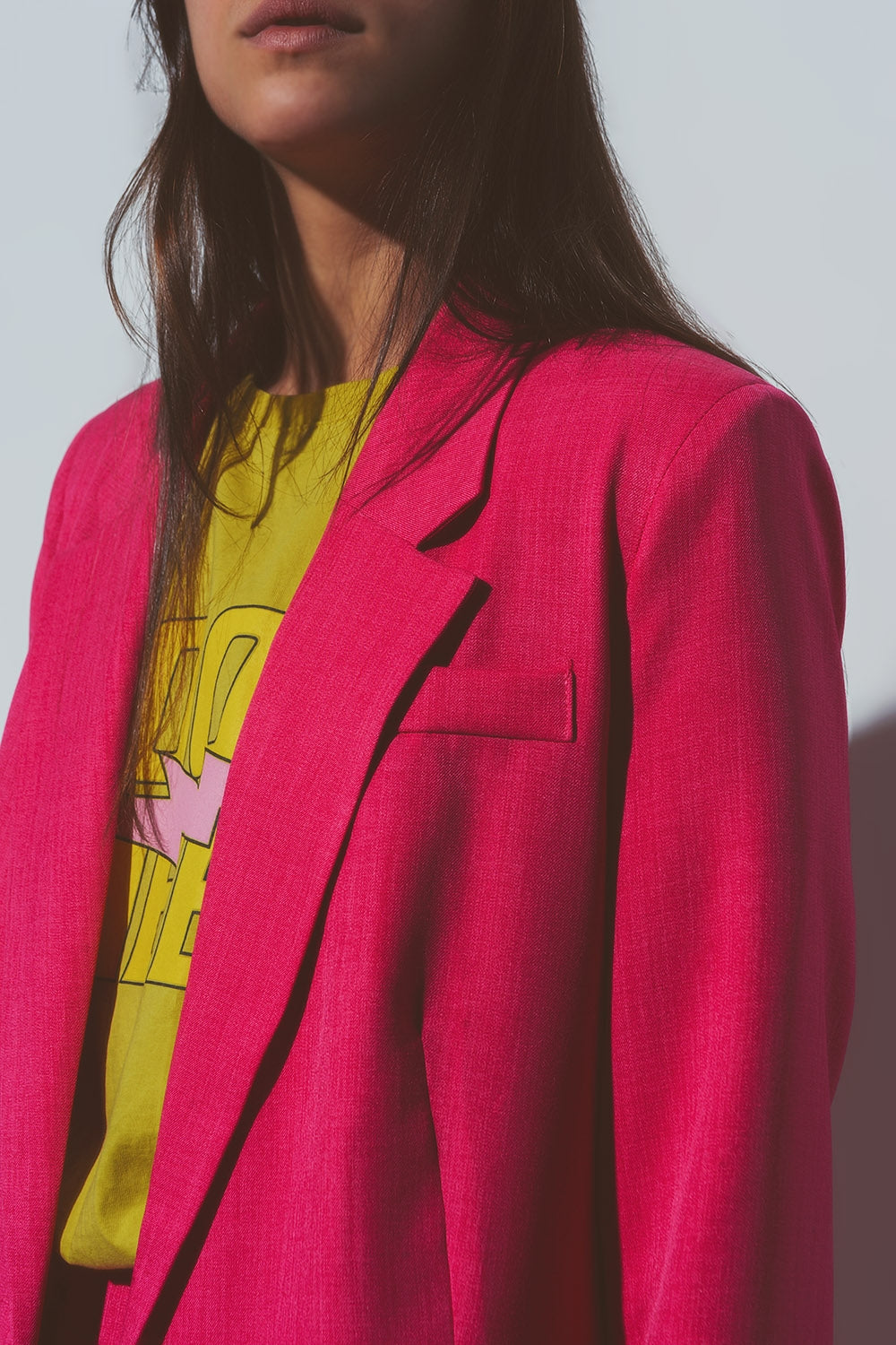 Blazer oversize texturizado en rosa
