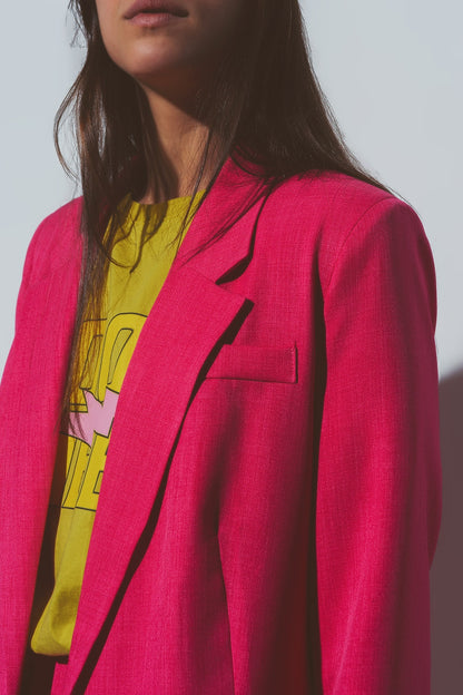 Blazer oversize texturizado en rosa