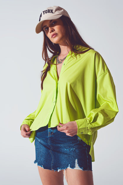 Blusa holgada en verde lima