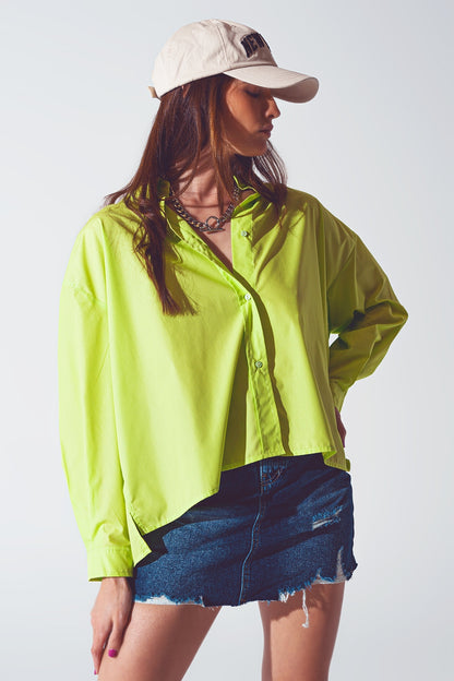 Blusa holgada en verde lima