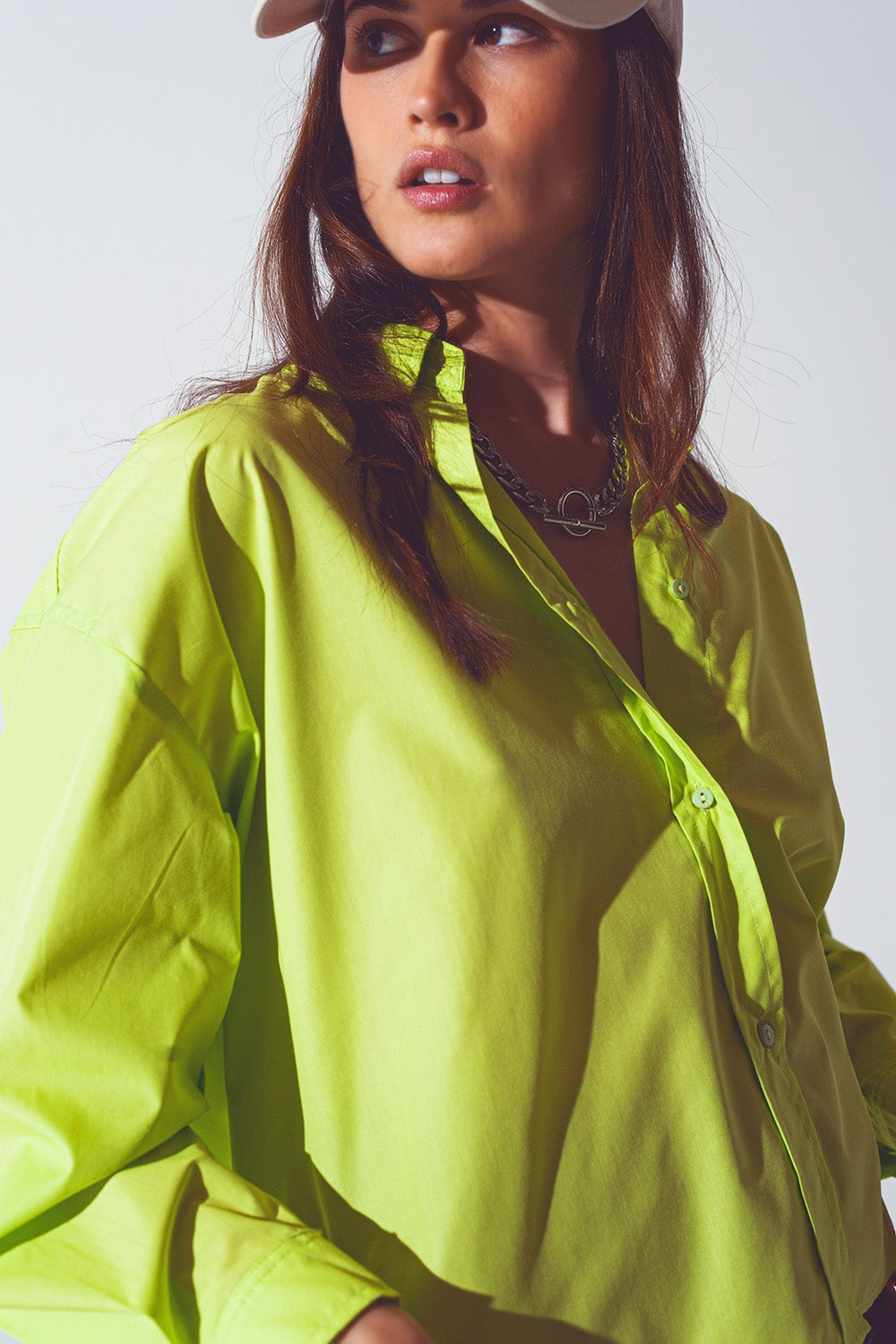 Blusa holgada en verde lima