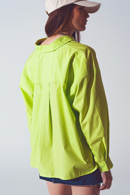 Blusa holgada en verde lima